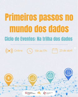 Cartão de apresentação do evento contendo data e horário