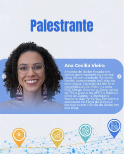 Cartão com foto da entrevistada e sua mini biografia